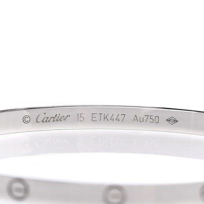 Cartier 18K White Gold Small LOVE Bracelet 15 4 of 5