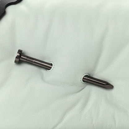 Off-White Calfskin Slouchy Nailed Clutch Green 7 of 9