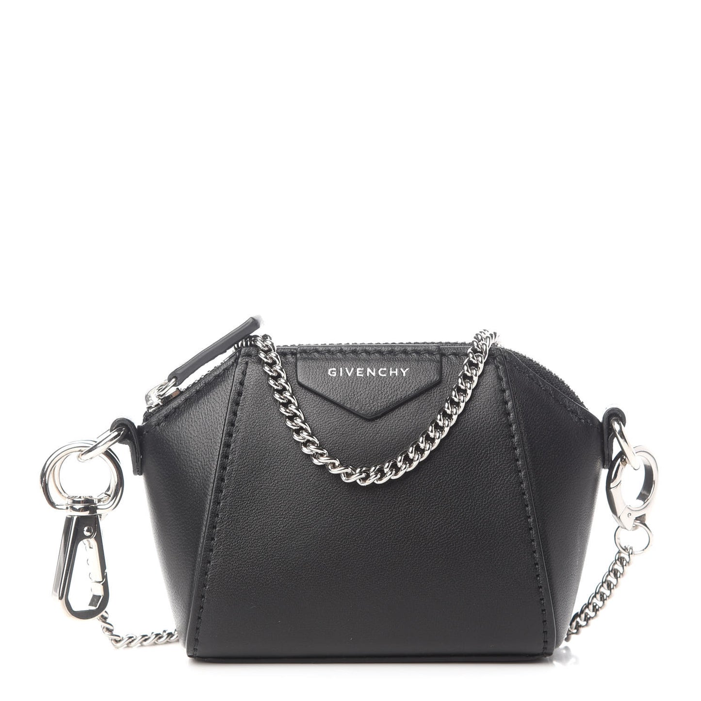 Lambskin Baby Antigona with Chain Black