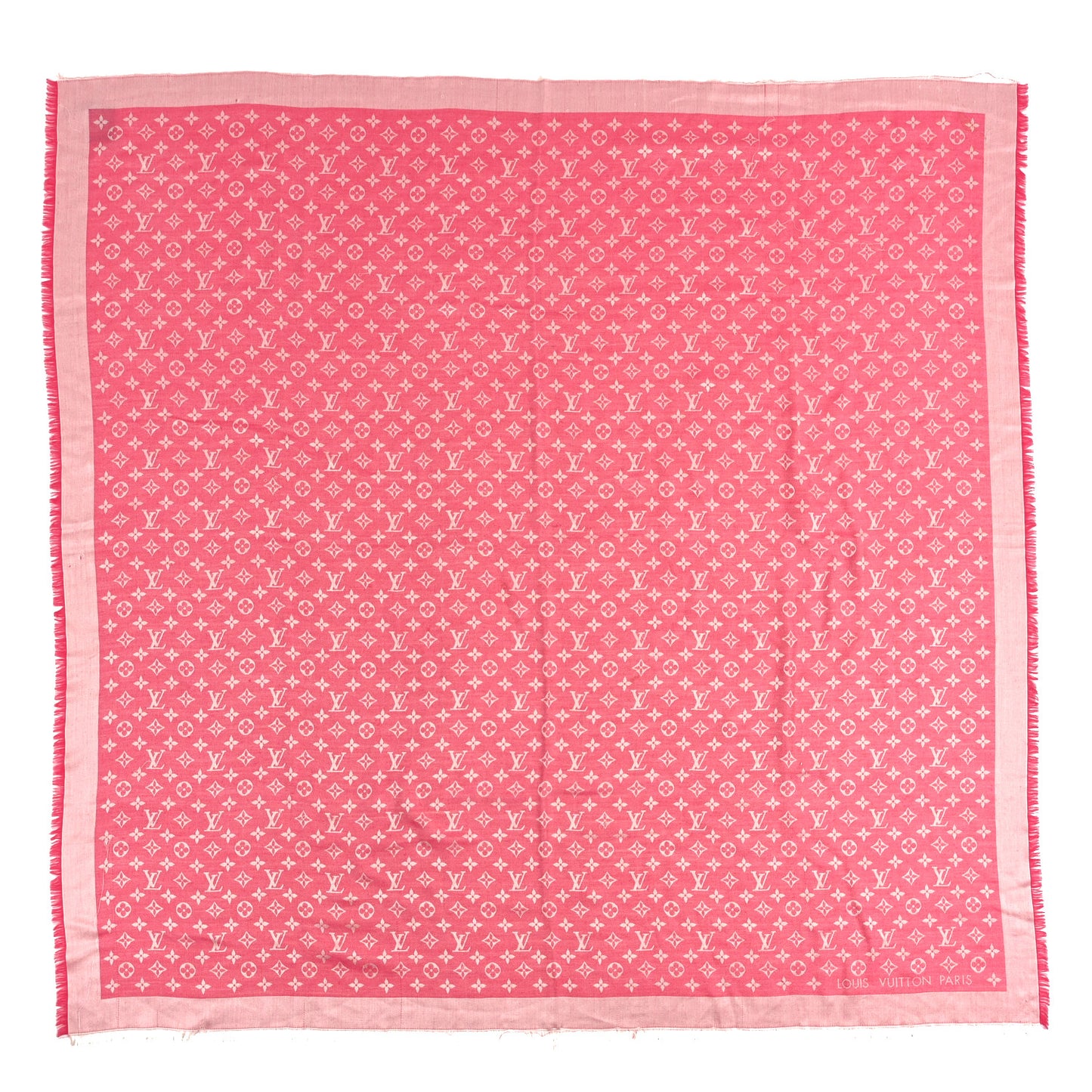 Wool Silk Monogram Denim Shawl Pivoine