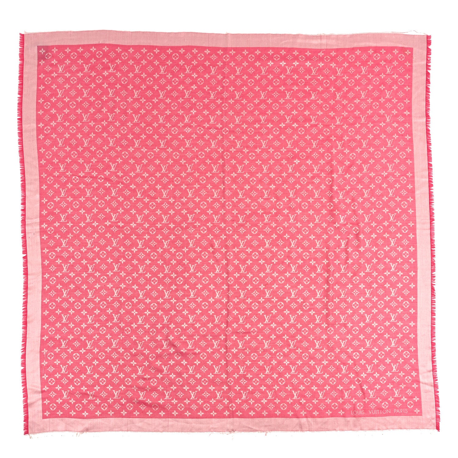 Louis Vuitton Wool Silk Monogram Denim Shawl Pivoine 2 of 10