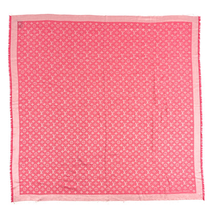 Louis Vuitton Wool Silk Monogram Denim Shawl Pivoine 2 of 10