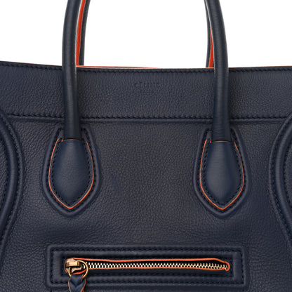 Celine Supple Calfskin Large Phantom Luggage Navy Blue Orange 8 of 17