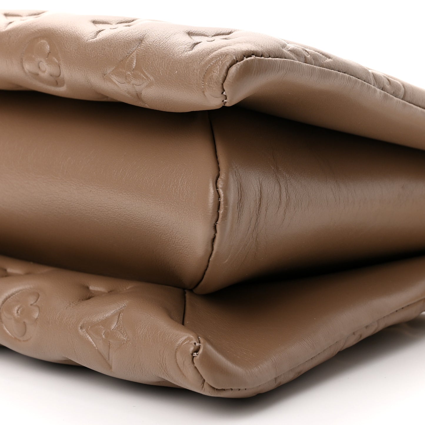 Lambskin Embossed Monogram Coussin PM Taupe