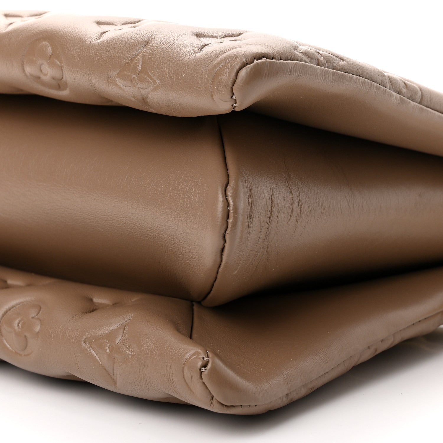 Louis Vuitton Lambskin Embossed Monogram Coussin PM Taupe 9 of 10