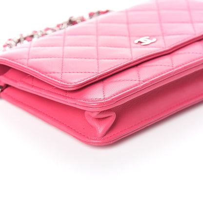 Chanel Lambskin Quilted Wallet On Chain WOC Pink 10 of 13