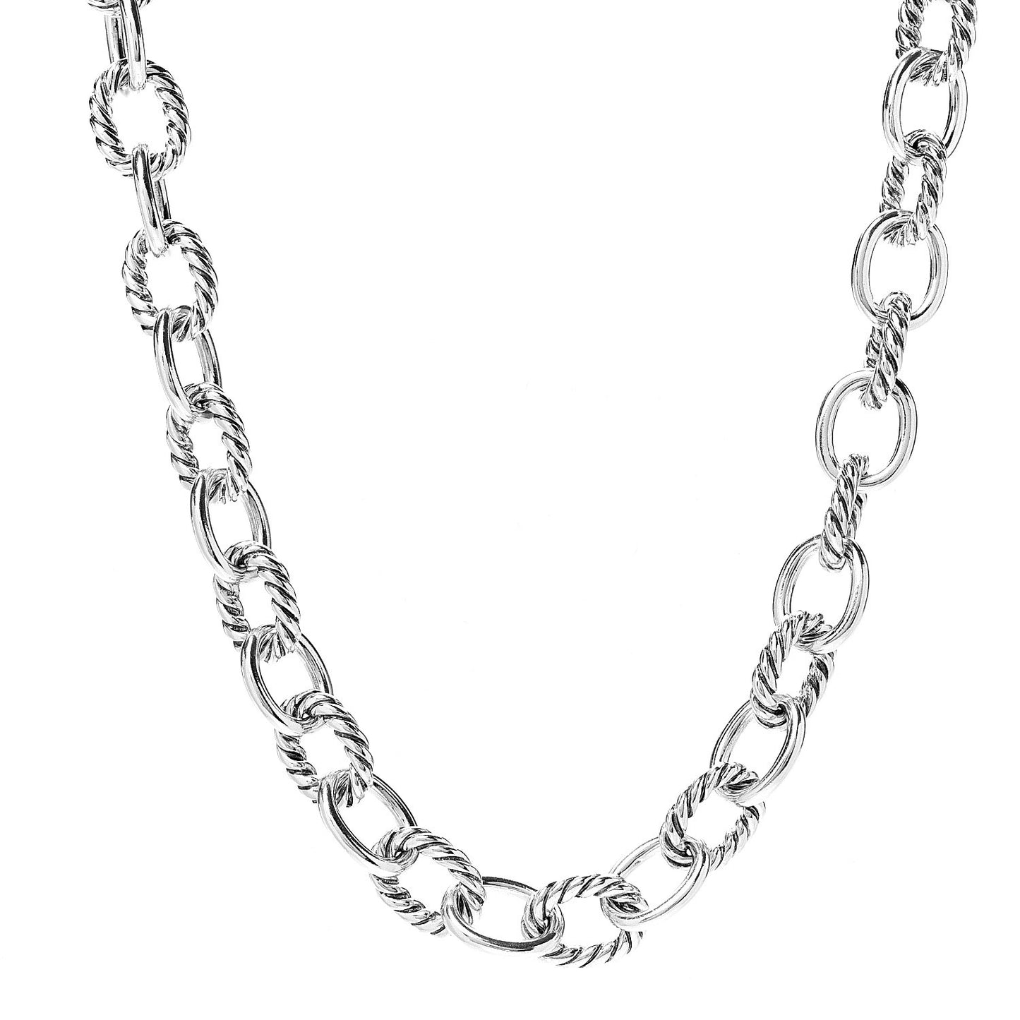 Sterling Silver 12mm Oval Link Necklace