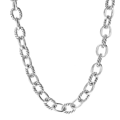 David Yurman Sterling Silver 12mm Oval Link Necklace 1 of 5