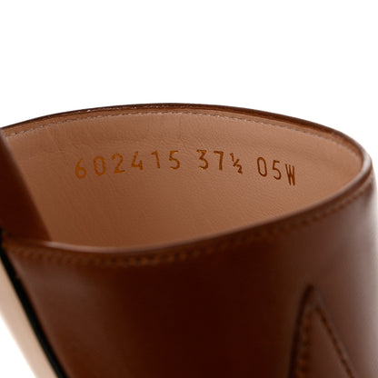 Gucci Malaga Kid Zumi Mid Heel Slide Sandals 37.5 Brown Papaya 8 of 9