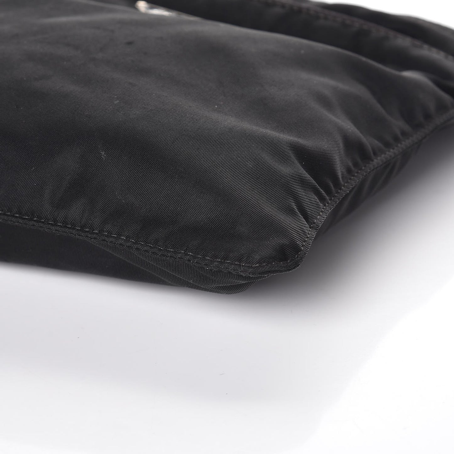 Nylon Small Flat Messenger Bag Black