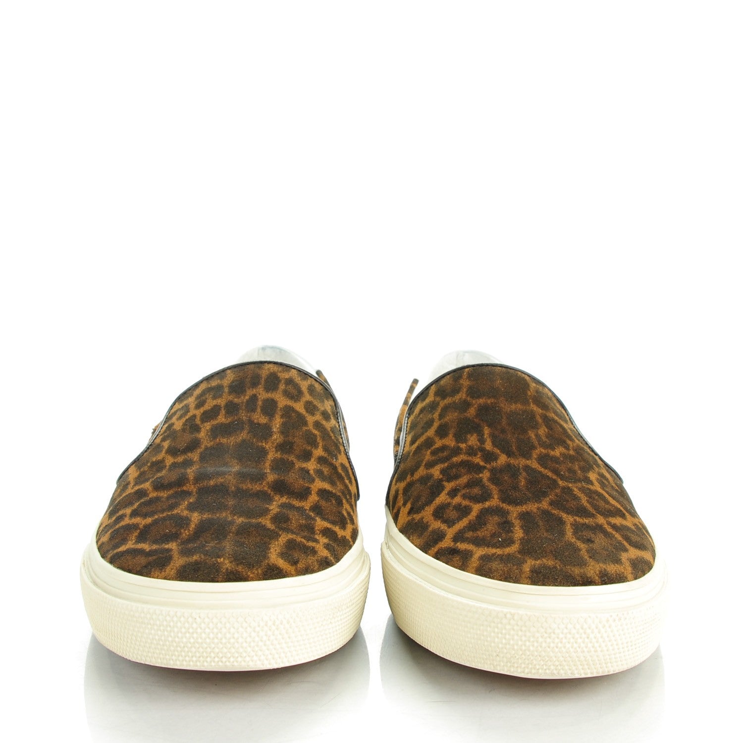 Saint Laurent Leopard Print Lame Skate Slip On Sneakers 41.5 Gold 2 of 9