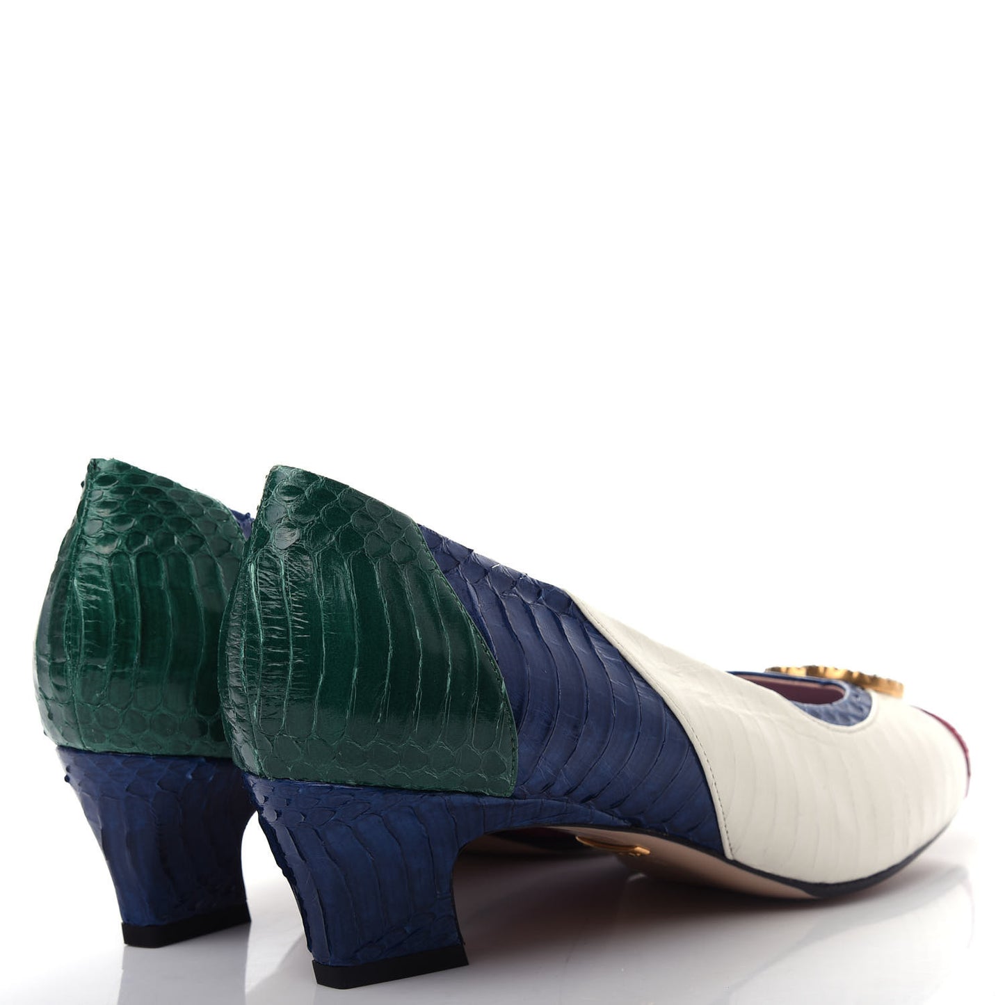Snakeskin Crystal Double G Pumps 40 Multicolor