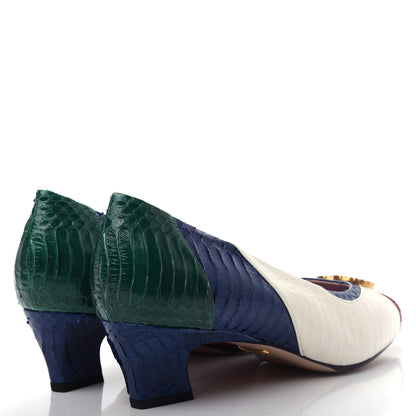 Gucci Snakeskin Crystal Double G Pumps 40 Multicolor 4 of 11