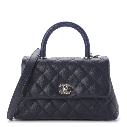 Chanel Caviar Quilted Mini Coco Handle Flap Navy 1 of 9