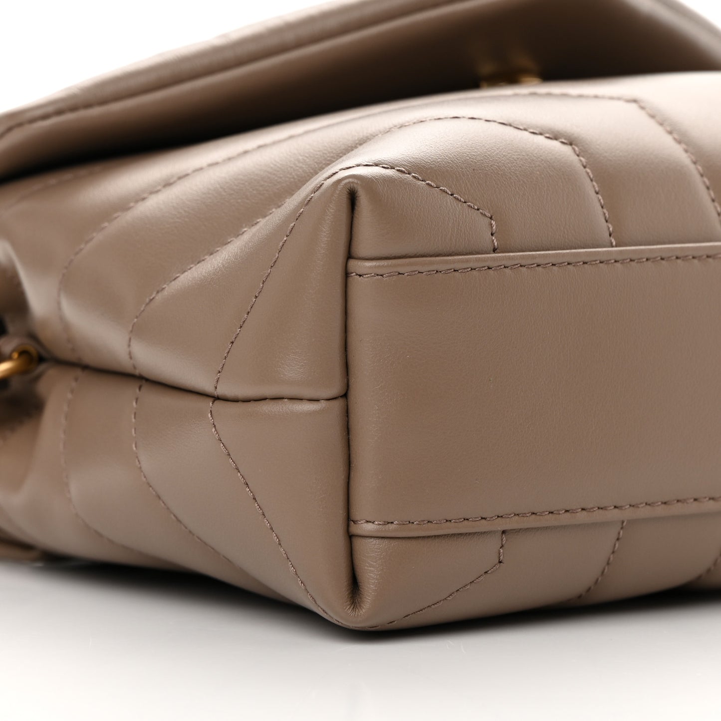 Calfskin Y Quilted Monogram Toy Loulou Crossbody Bag Taupe