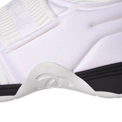 Chanel Stretch Fabric CC Sneakers 39 White 10 of 10
