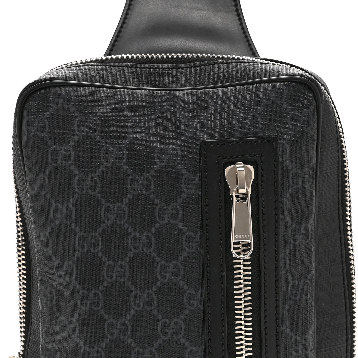 GG Supreme Monogram Web Belt Bag Black Grey