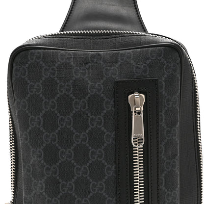 Gucci GG Supreme Monogram Web Belt Bag Black Grey 8 of 10