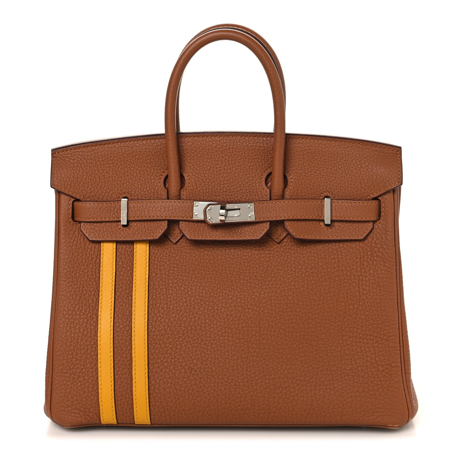 Hermes Togo Swift Officier Birkin 25 Gold Ambre 1 of 13