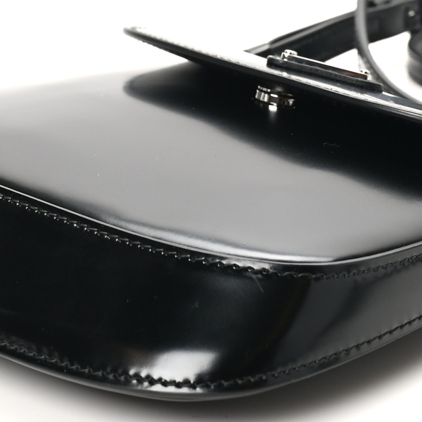 Spazzolato Mini Cleo Flap Adjustable Strap Shoulder Bag Black