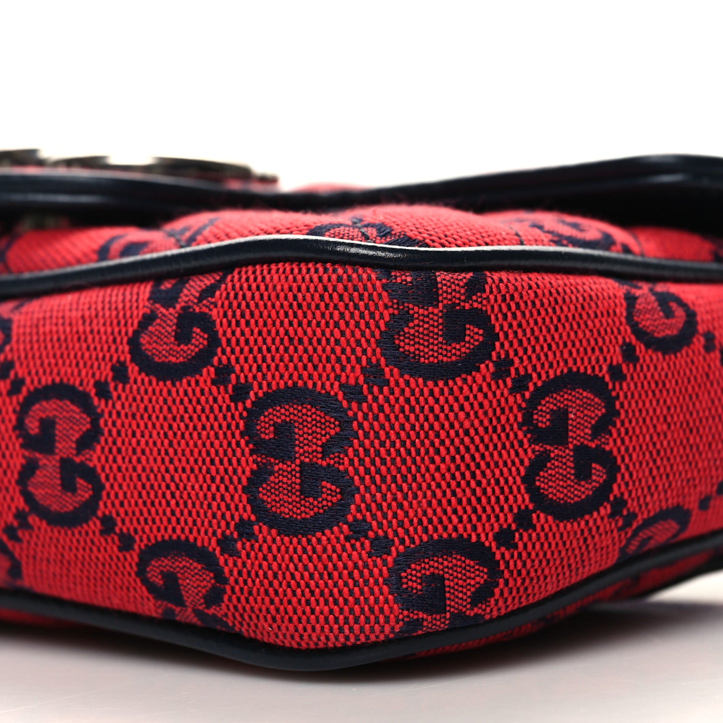 Monogram Multicolor Matelasse Diagonal Super Mini GG Marmont Shoulder Bag Red Blue