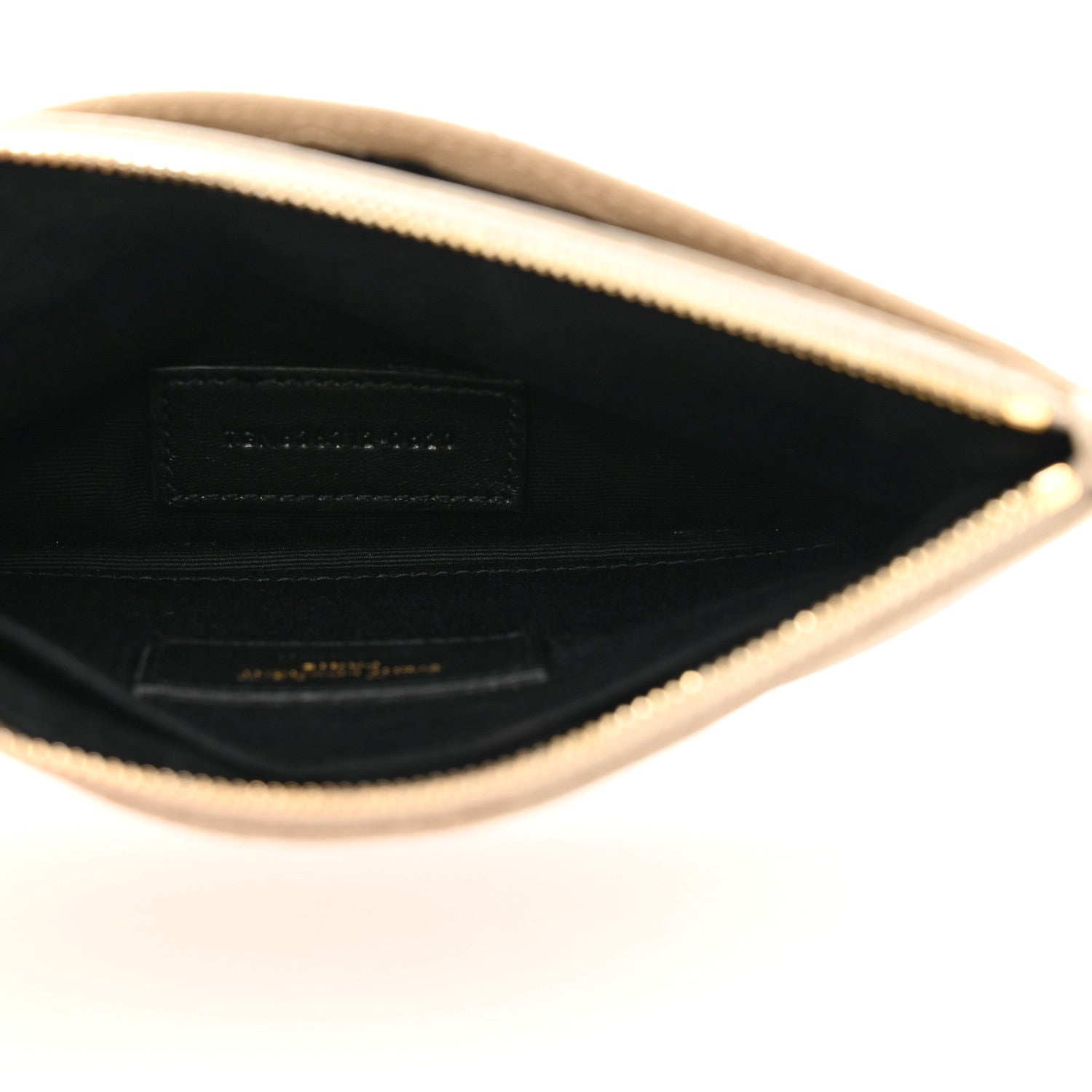 Saint Laurent Grain De Poudre Chevron Monogram Bill Pouch Sea Salt 5 of 13