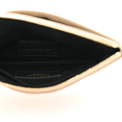 Saint Laurent Grain De Poudre Chevron Monogram Bill Pouch Sea Salt 5 of 13