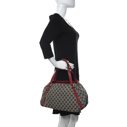 Gucci Monogram Medium Abbey Shoulder Bag Navy Red 2 of 10