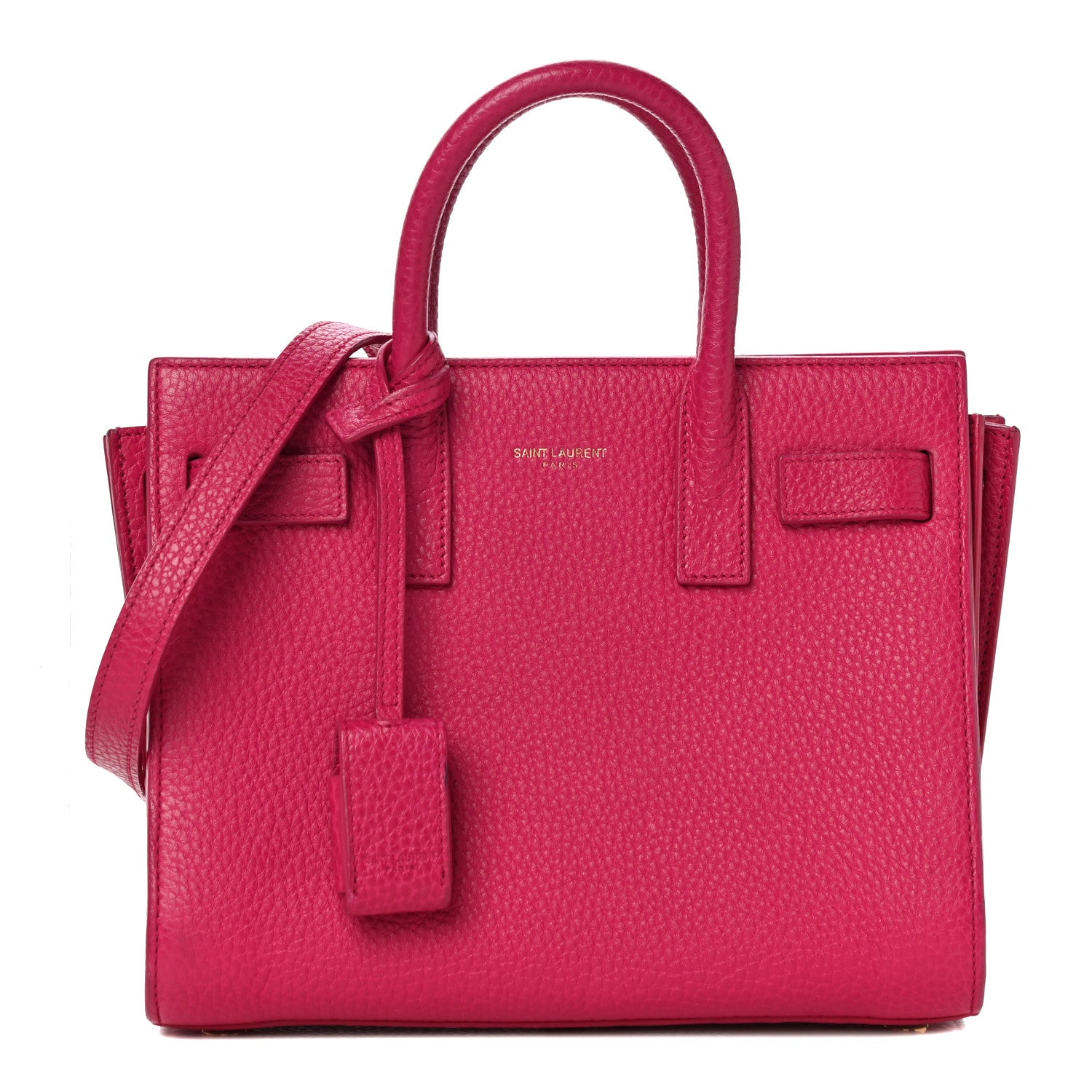 Saint Laurent Grained Calfskin Nano Sac De Jour Fuchsia 1 of 11