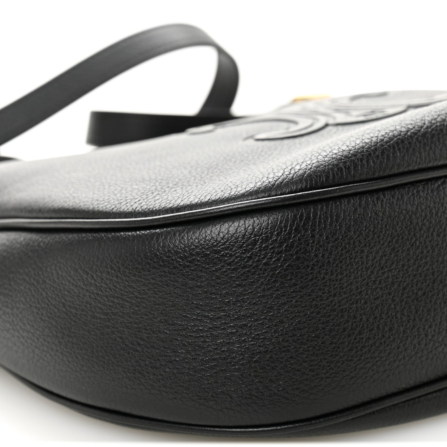 Supple Calfskin Cuir Triomphe Small Heloise Shoulder Bag Black