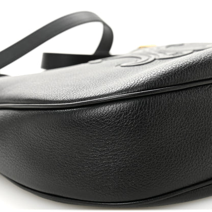Celine Supple Calfskin Cuir Triomphe Small Heloise Shoulder Bag Black 9 of 10