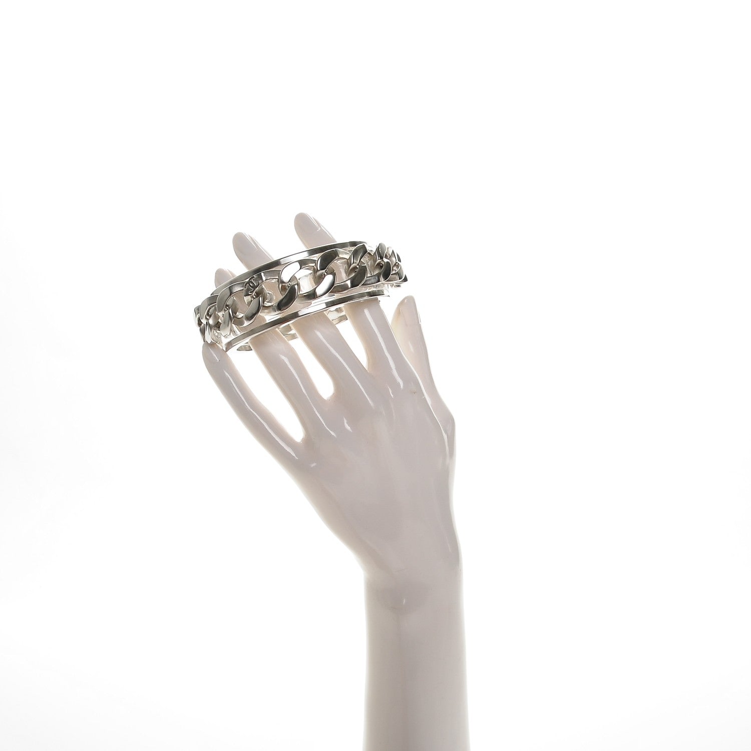 Chanel Lucite CC Chain Bangle Silver 2 of 4