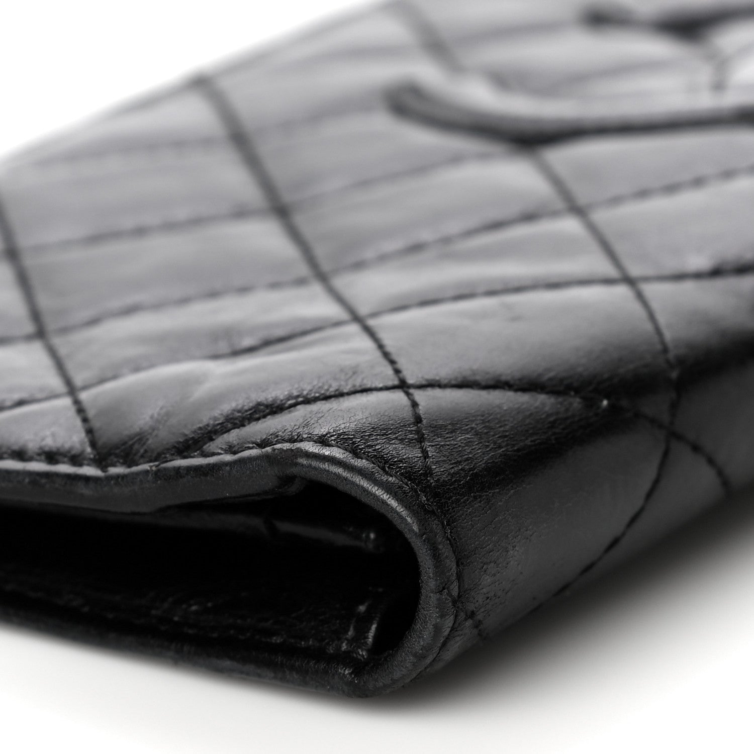 Chanel Aged Calfskin Quilted Cambon Yen Wallet Black 11 of 21