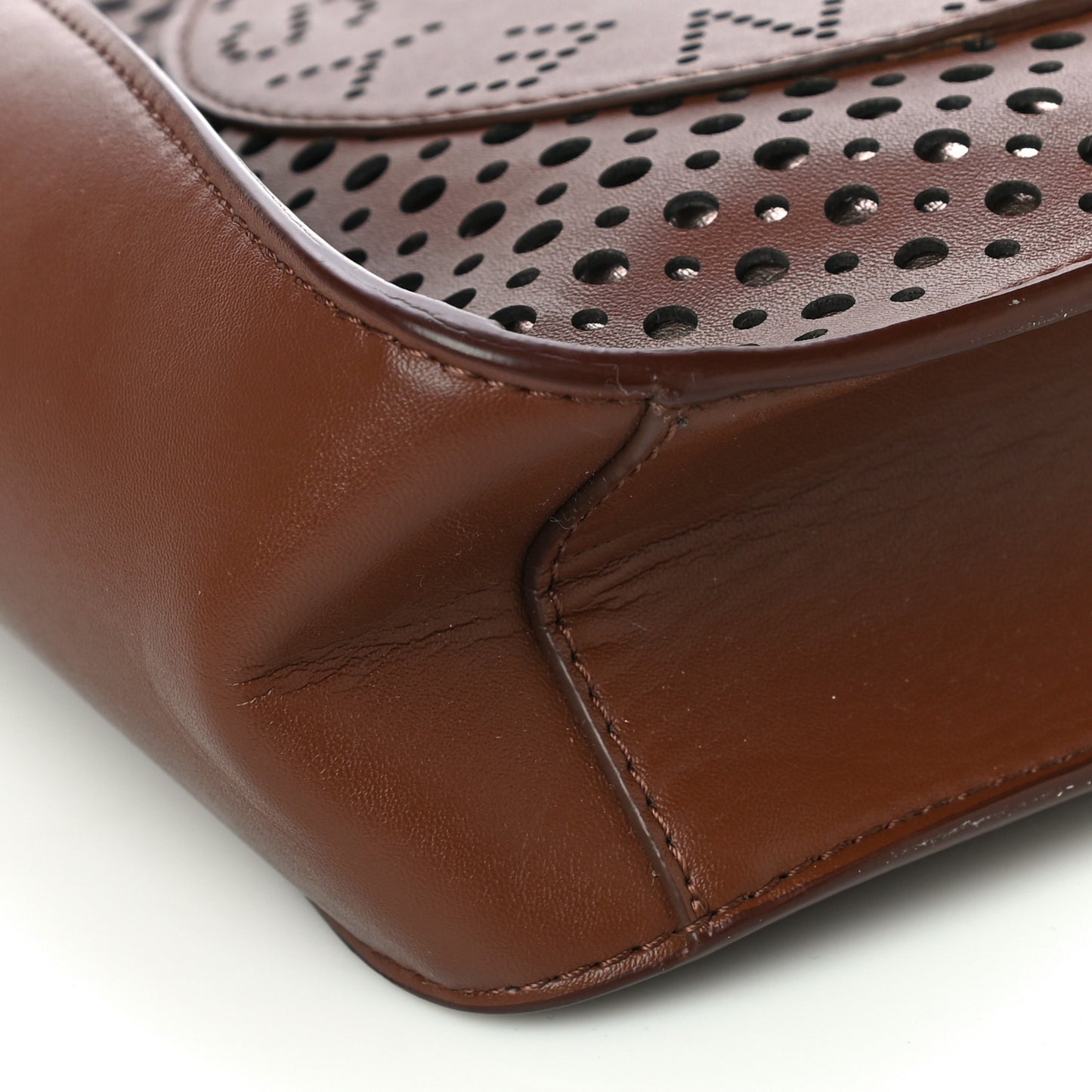 Eco Alter Nappa Perforated Logo Crossbody Brown