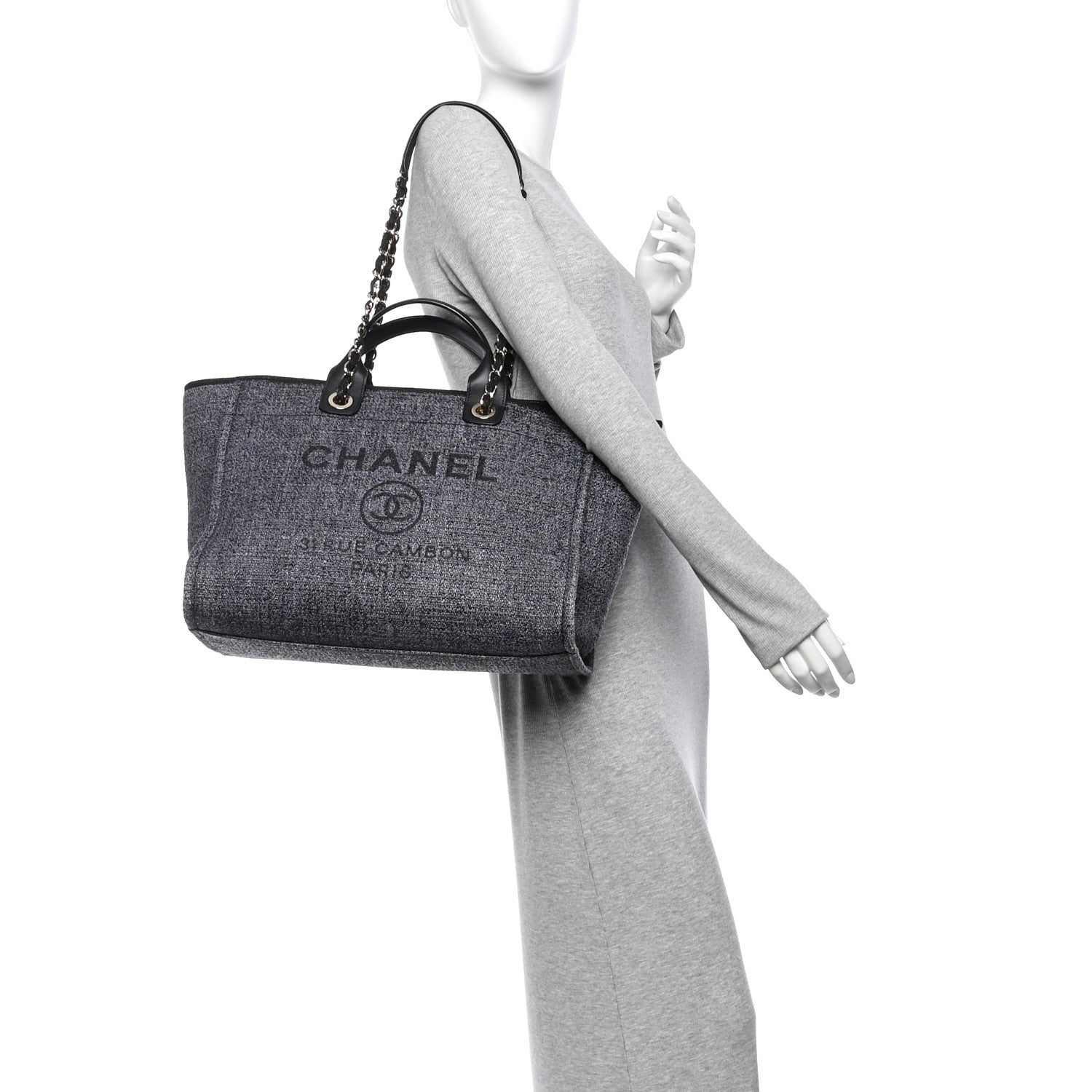 Chanel Lurex Boucle Medium Deauville Tote Black 2 of 10