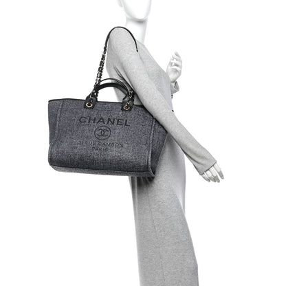 Chanel Lurex Boucle Medium Deauville Tote Black 2 of 10