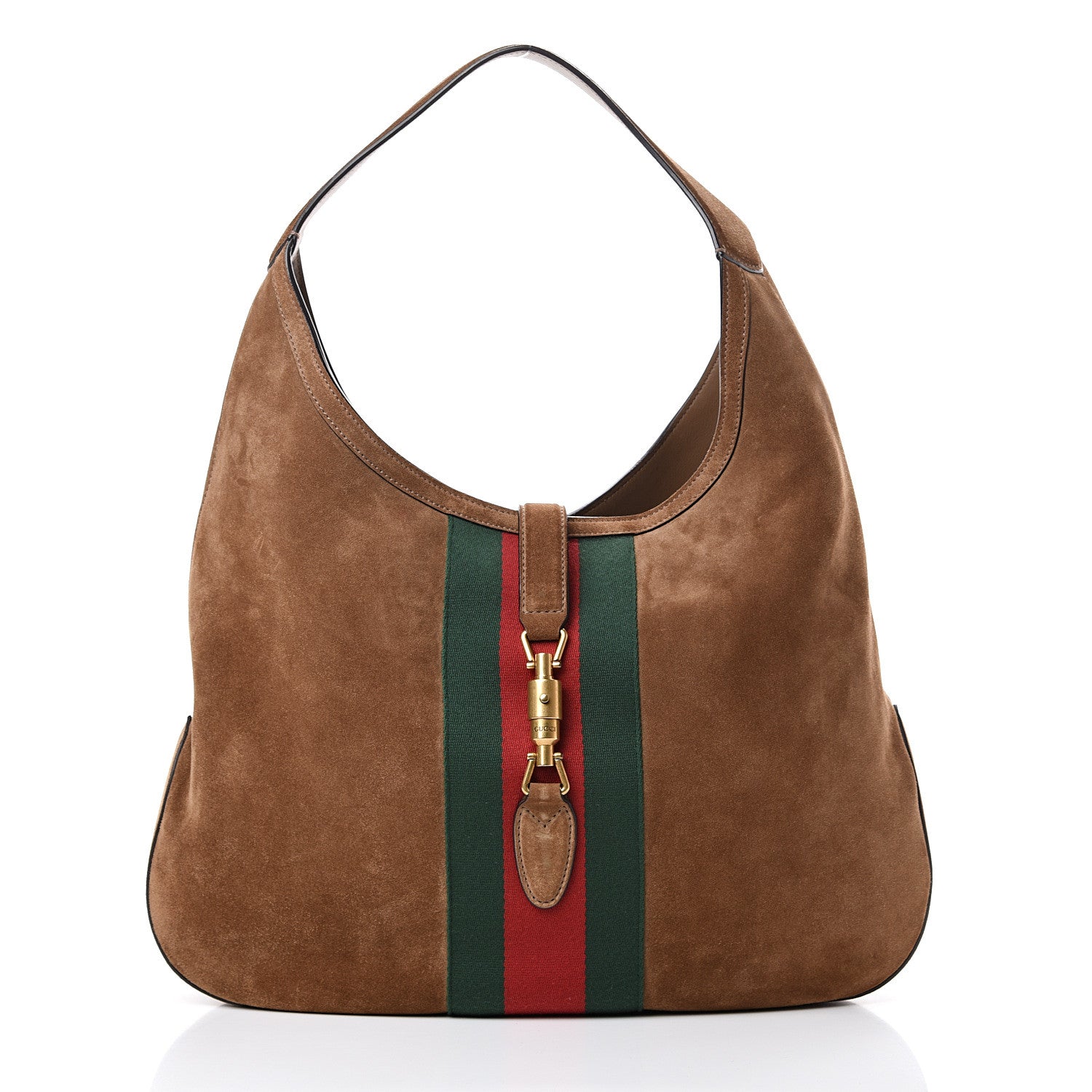 Gucci Suede Cudu Web Large Jackie Hobo Marron Glace 2 of 13