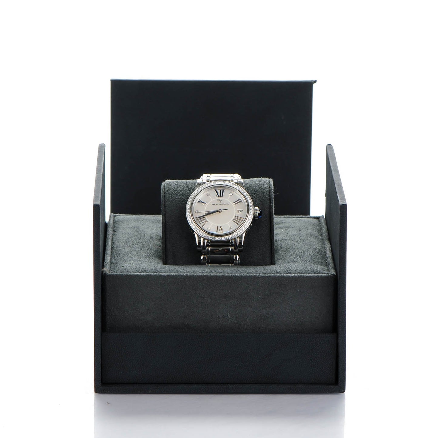 Stainless Steel Diamond Bezel Mother of Pearl 34mm Classic Quartz Watch
