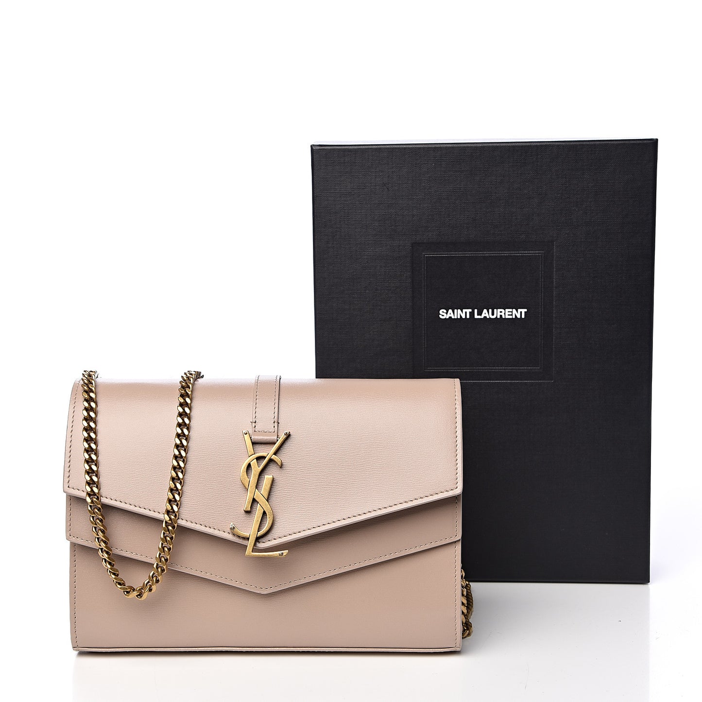 Smooth Calfskin Sulpice Monogram Chain Wallet Light Natural