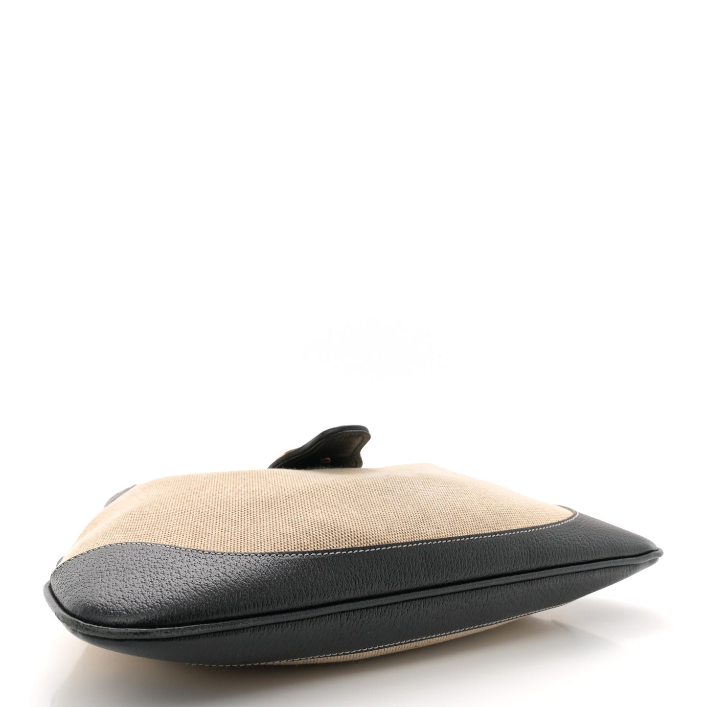 Canvas Textured Dollar Calfskin Medium Aphrodite Shoulder Bag Beige Black