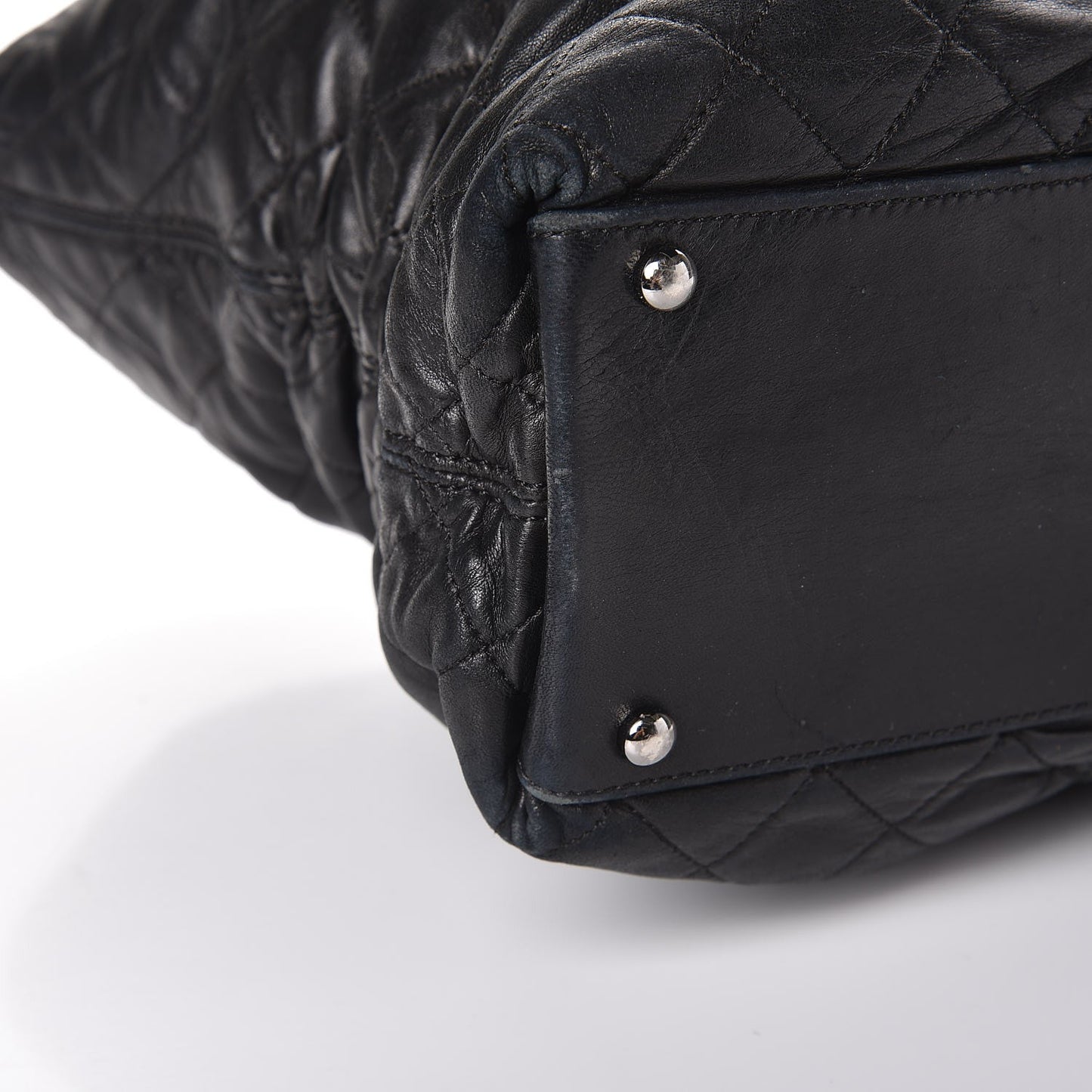 Lambskin Quilted East West Sharpei Tote Black