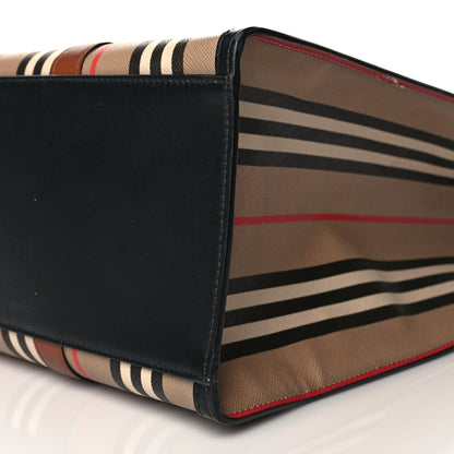 Burberry E-Canvas Stripe Medium Portrait Tote Bag Brown 9 of 9