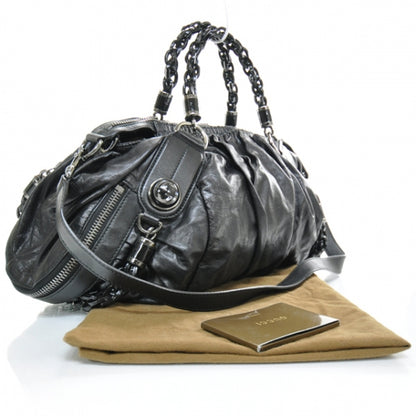 Gucci Leather Medium Galaxy Satchel Black 2 of 9