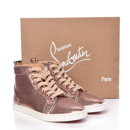 Christian Louboutin Metallic Sequin Bip Bip Orlato Flat Sneakers 37 Nude 11 of 11