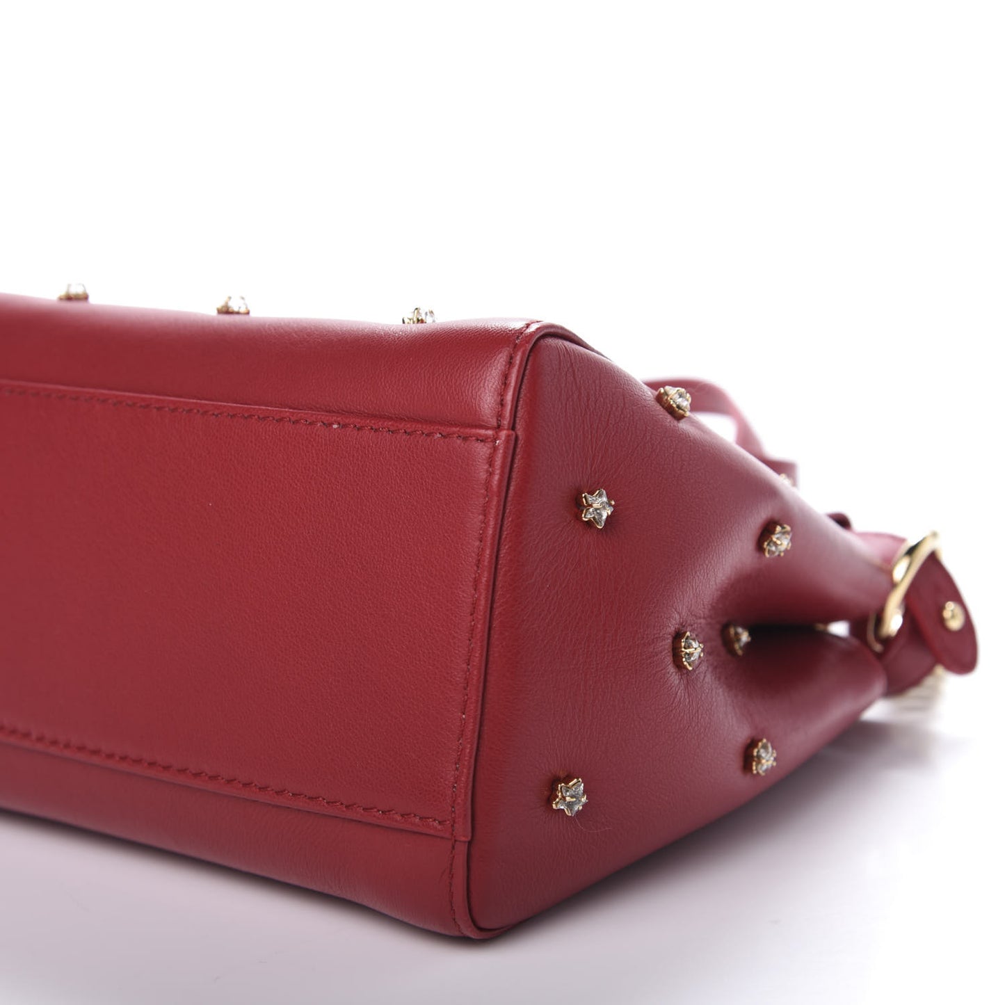 Nappa Crystal Stars Studded XS Peekaboo Iconic Satchel Fragola