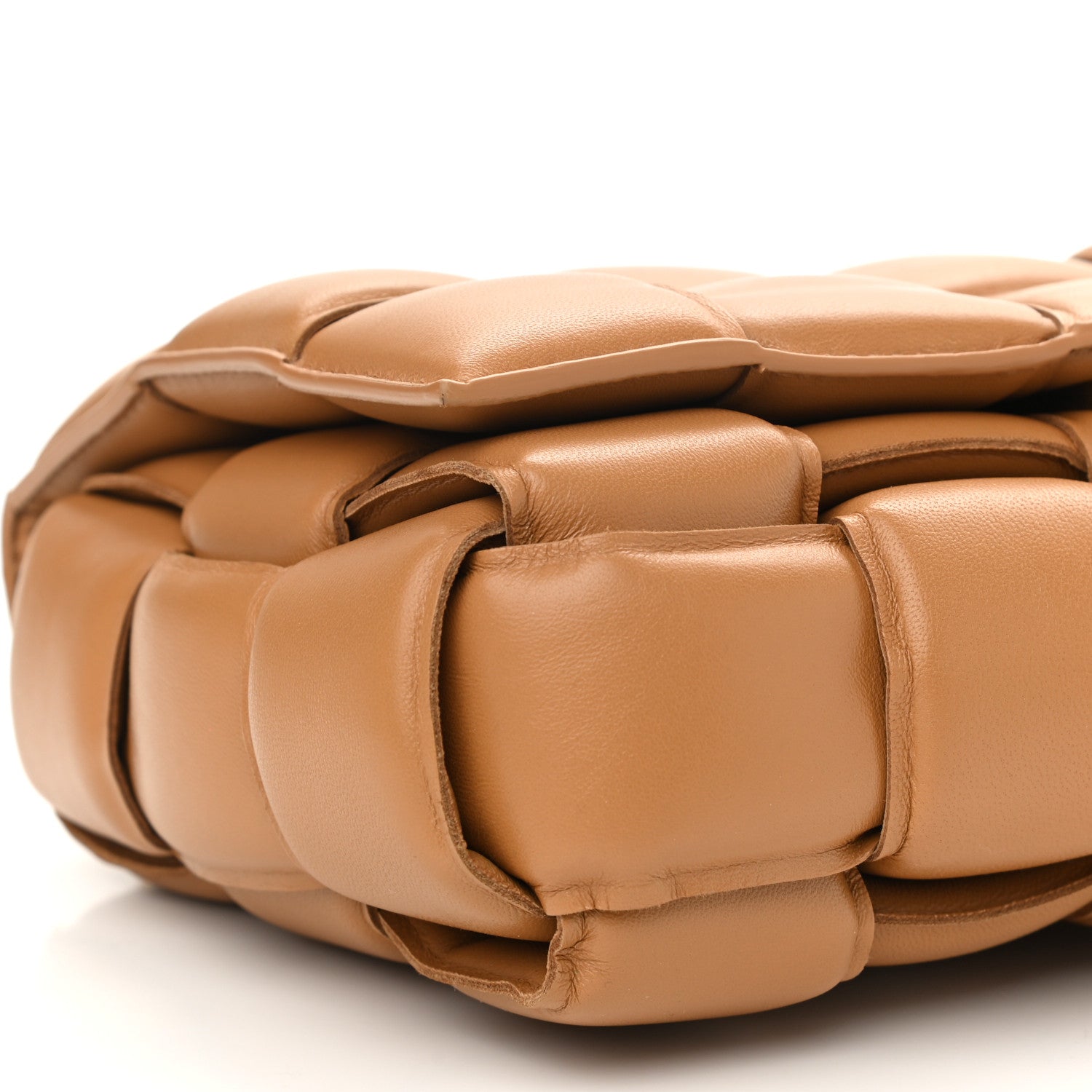 Bottega Veneta Lambskin Maxi Intreccio Padded Chain Cassette Crossbody Bag Caramel 8 of 9