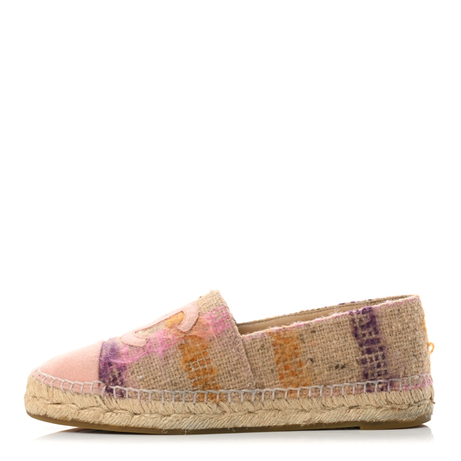Chanel Tweed CC Espadrilles 37 Pink Multicolor 1 of 9