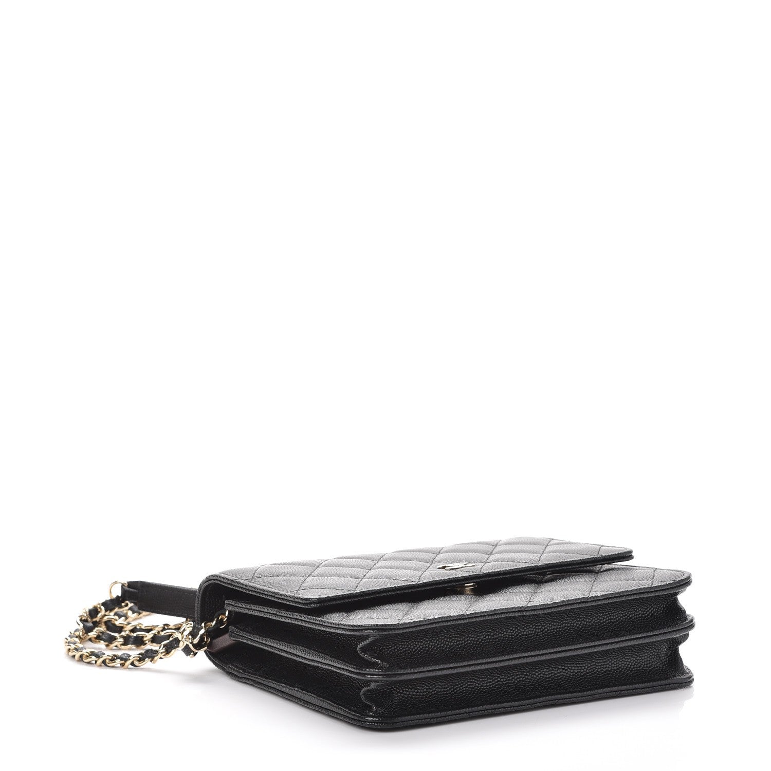 Chanel Caviar Quilted Square Wallet On Chain WOC Black 4 of 9