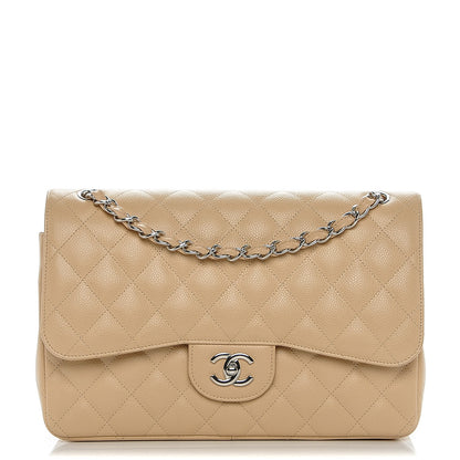 Chanel Caviar Quilted Jumbo Double Flap Beige Clair 1 of 8