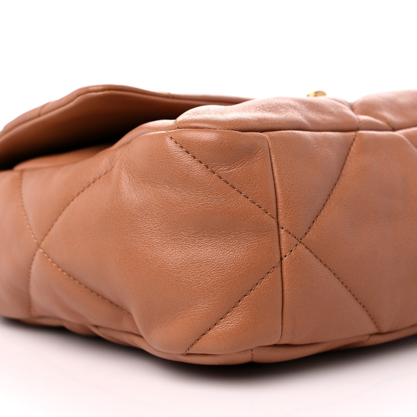Lambskin Quilted Large Chanel 19 Flap Brown